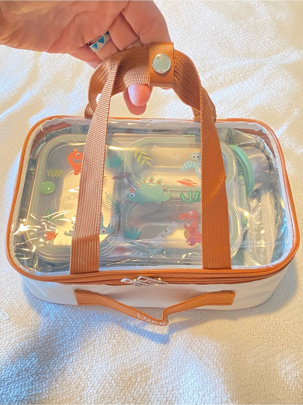 NWOT Lunchbox Insulated with Top Straps, Stainless Steel Utensils - Picture 2 of 13